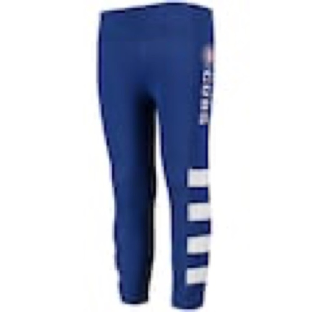 Girls 5th & Ocean Chicago Cubs Mesh Insert Leggings | Size 12 | Blue MLB Youth |
